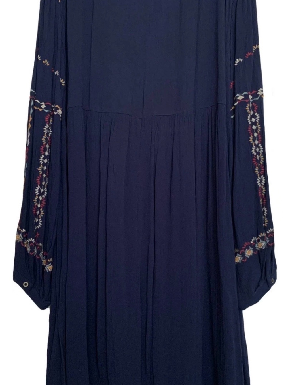 NEW Plus Size 3X Nurture Westbound Long Sleeve V-Neck Embroidered Dress Navy $99 - Picture 2 of 13